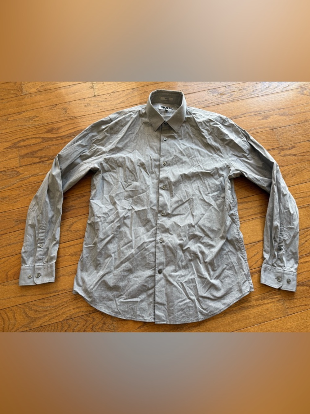 Express Men's Gray Button-Up Dress Shirt